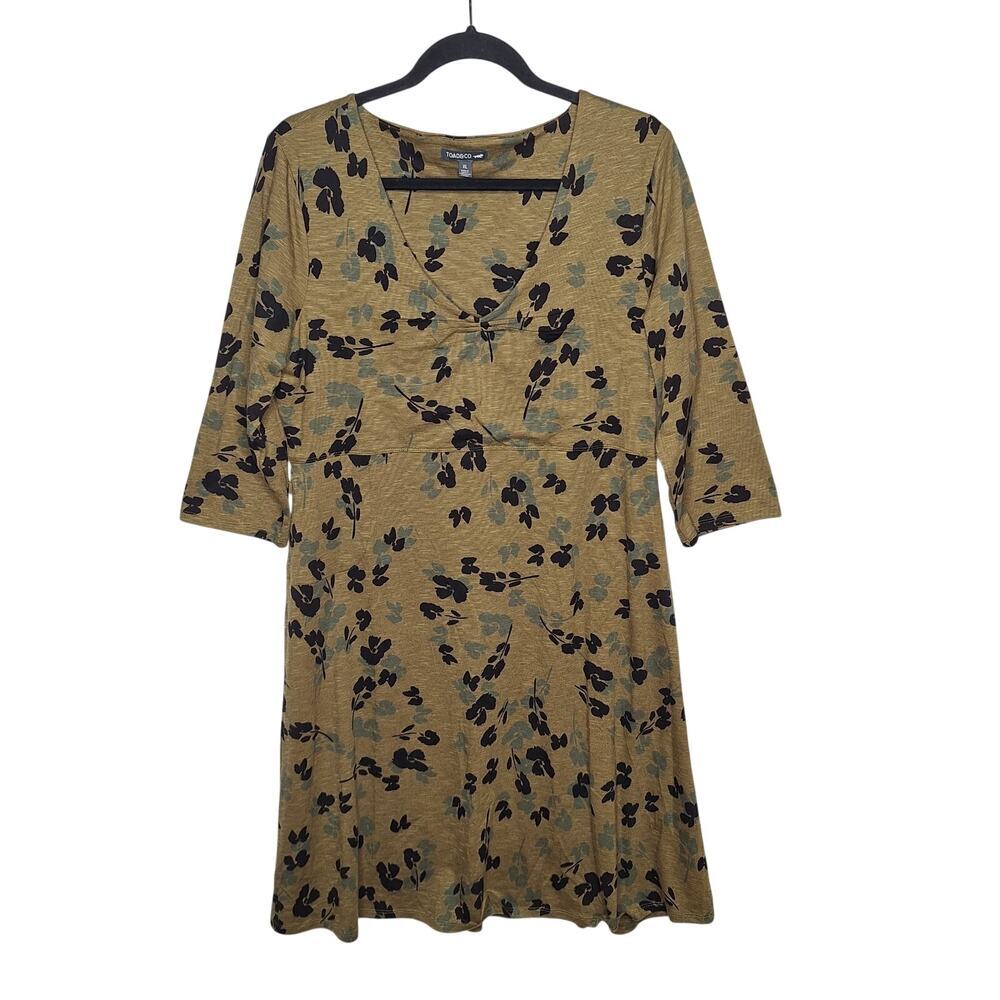 Toad & Co Rosalinda Dress Eco Organic Cotton Tencel Jersey XL Floral Outdoor
